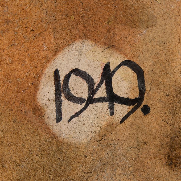 A stoneware relief signed Rut Bryk -46.