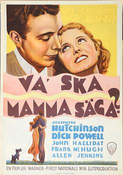 FILMAFFISCH, litografiskt tryck, "Va´ska mamma säga?", 1935.