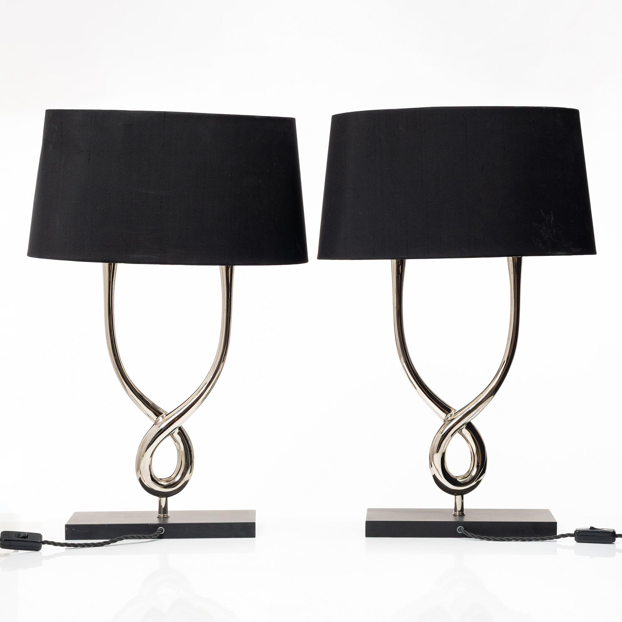 Table lamps, a pair, SLB112, Porta Romana.