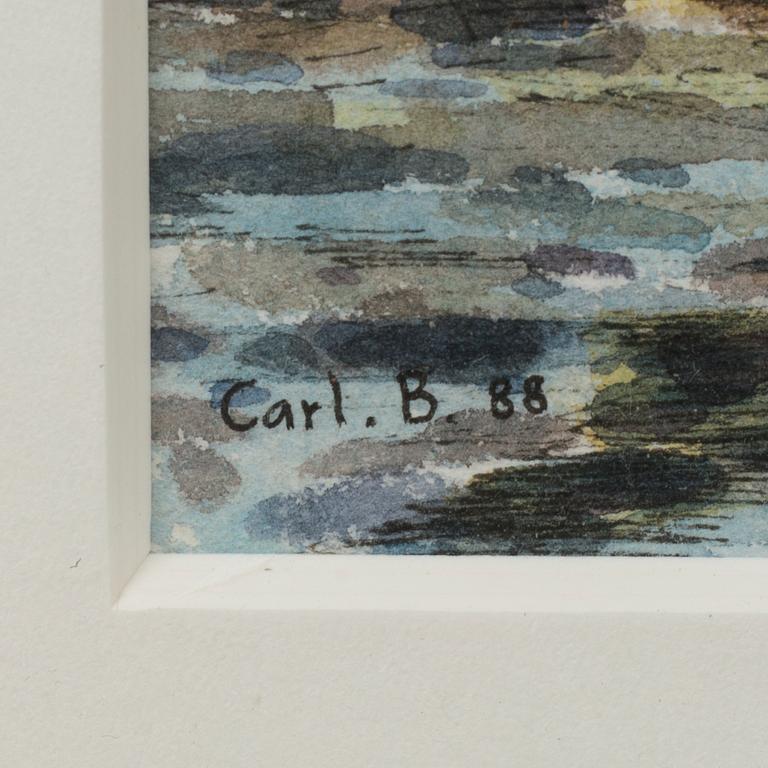 CARL BJERKÅS, akvarell, signerad och daterad 88.