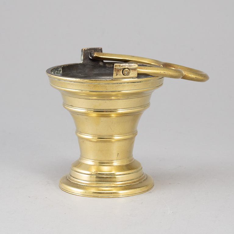 A bronze Holy Water bowl, 16th/17th century.