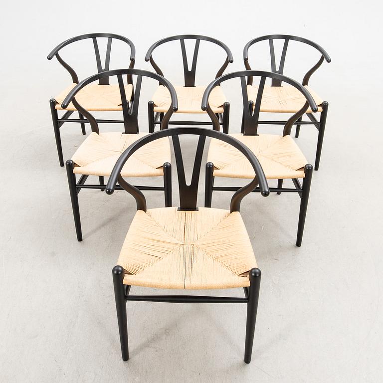 Hans J. Wegner, chairs, 6 pcs, CH-24 "The Y Chair" Carl Hansen & Son Denmark 21st century.
