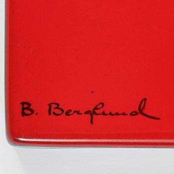 VÄGGPLATTA, emalj på plåt. Bengt Berglund, Gustavsberg 1965.