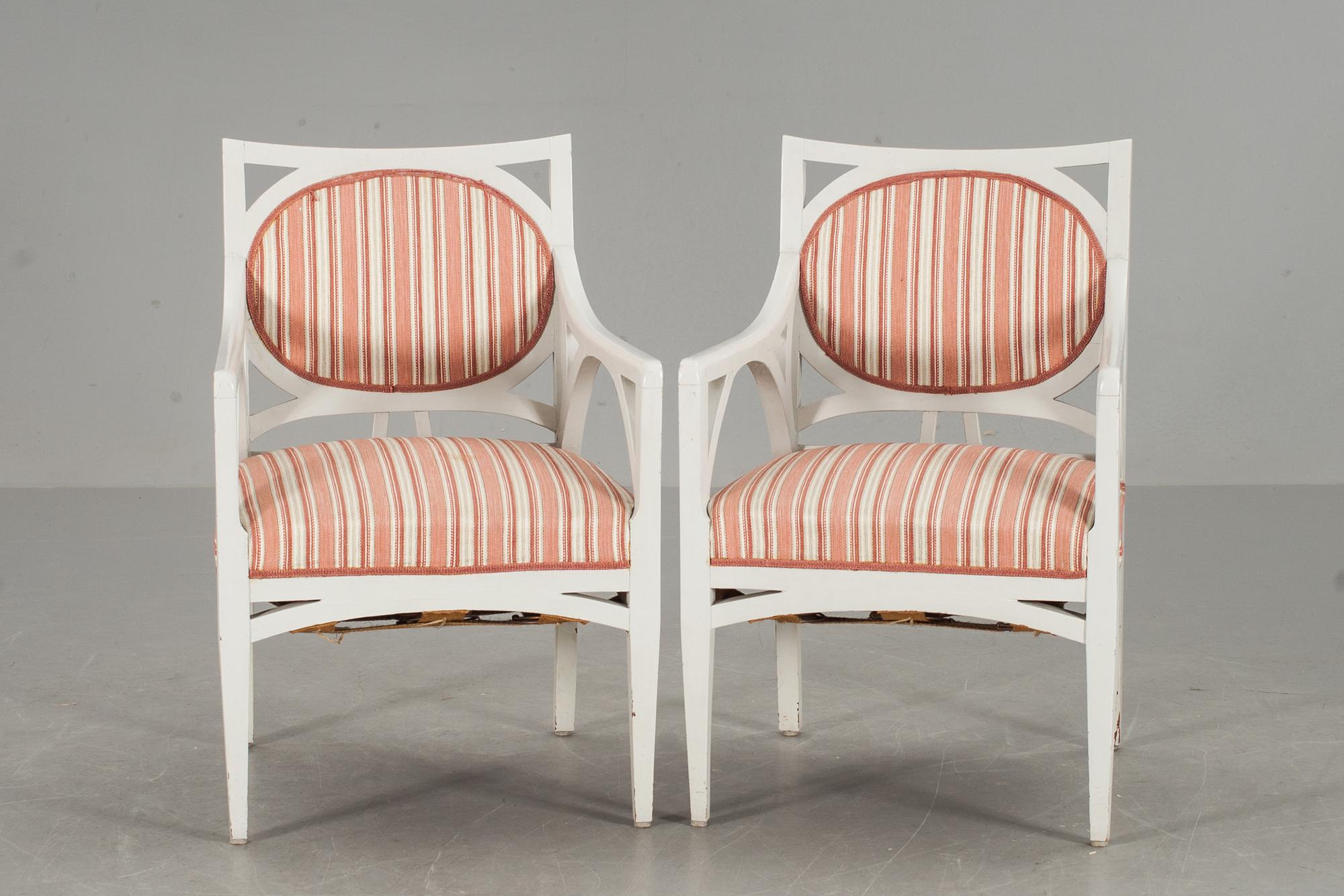 KARMSTOLAR, ett par, Jugend, 1900-talets första hälft.