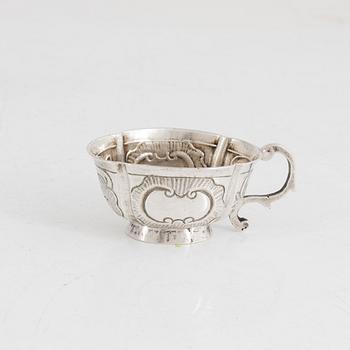 A silver charka, possibly maker's mark of Grigorij Iwanow Serebrjanikow (active 1745-1768), Moscow.