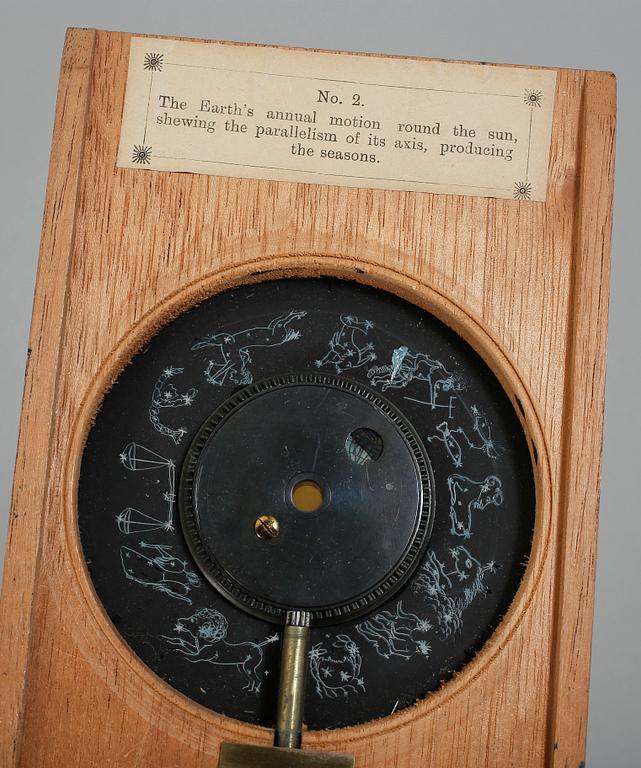 DIAGRAM ÖVER JORDENS RÖRELSE KRING SOLEN, i etui, 18/1900-tal.