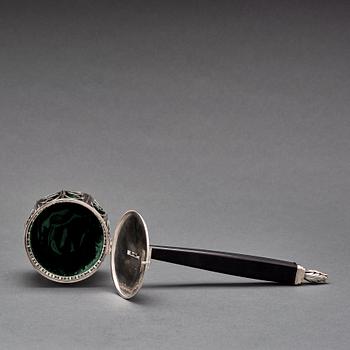 Atelier Borgila, a sterling and ebony collection bag, Stockholm 1931.