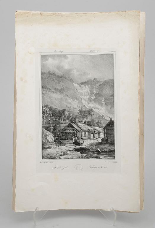 NORSKA UTSIGTER, 10 st, "Lithografierade och Utgifne av M.G. Ankarsvärd", 1830-37.