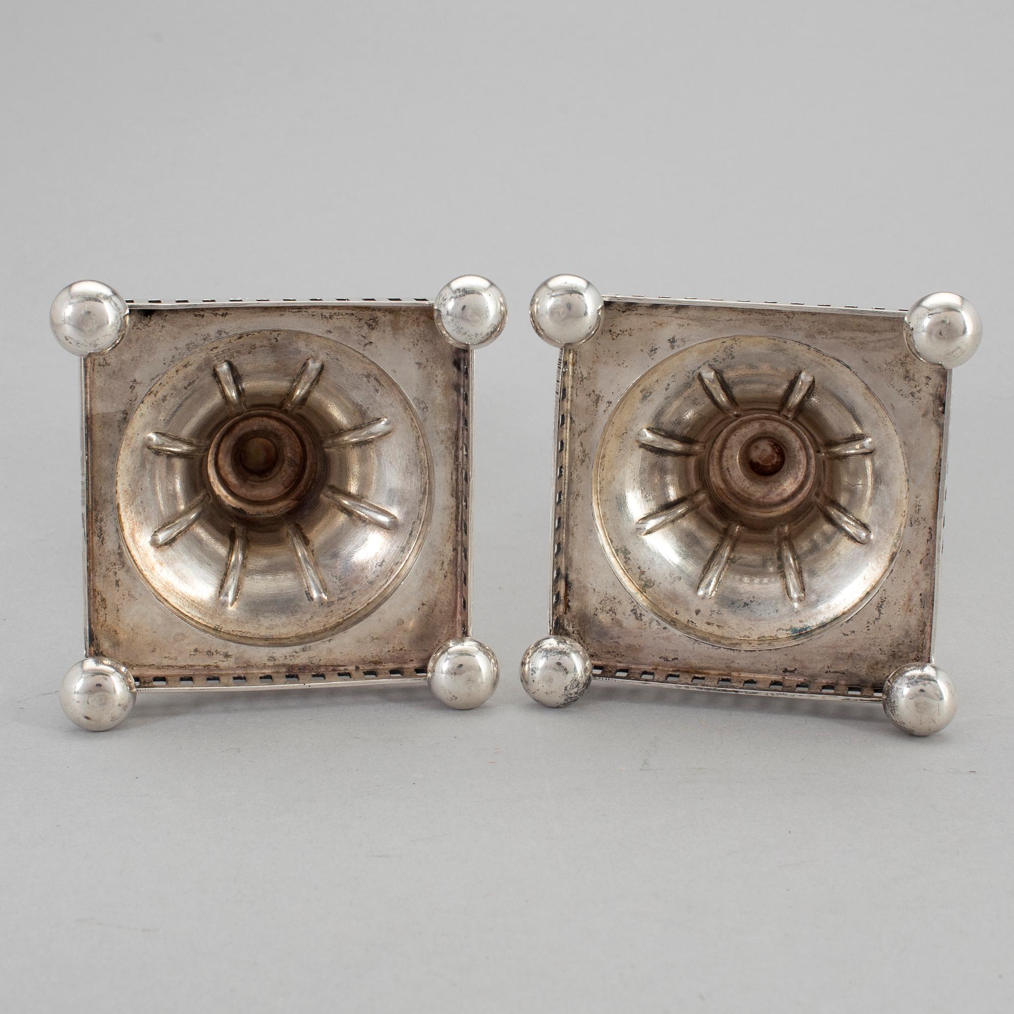 GAB, ljusstakar, ett par, silver, Stockholm, 1916.