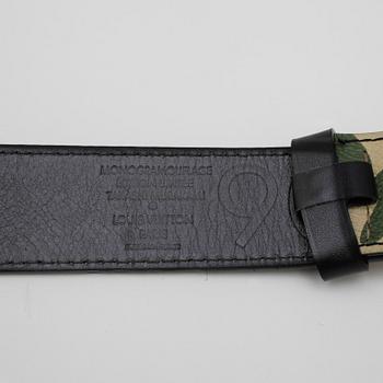 LOUIS VUITTON, a Monogramouflage leather belt, design Takashi Murakami.