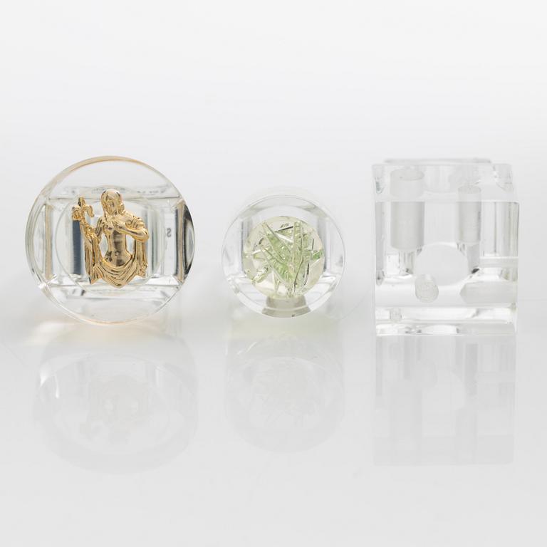 Siv Lagerström, three acrylic rings, 1970s.