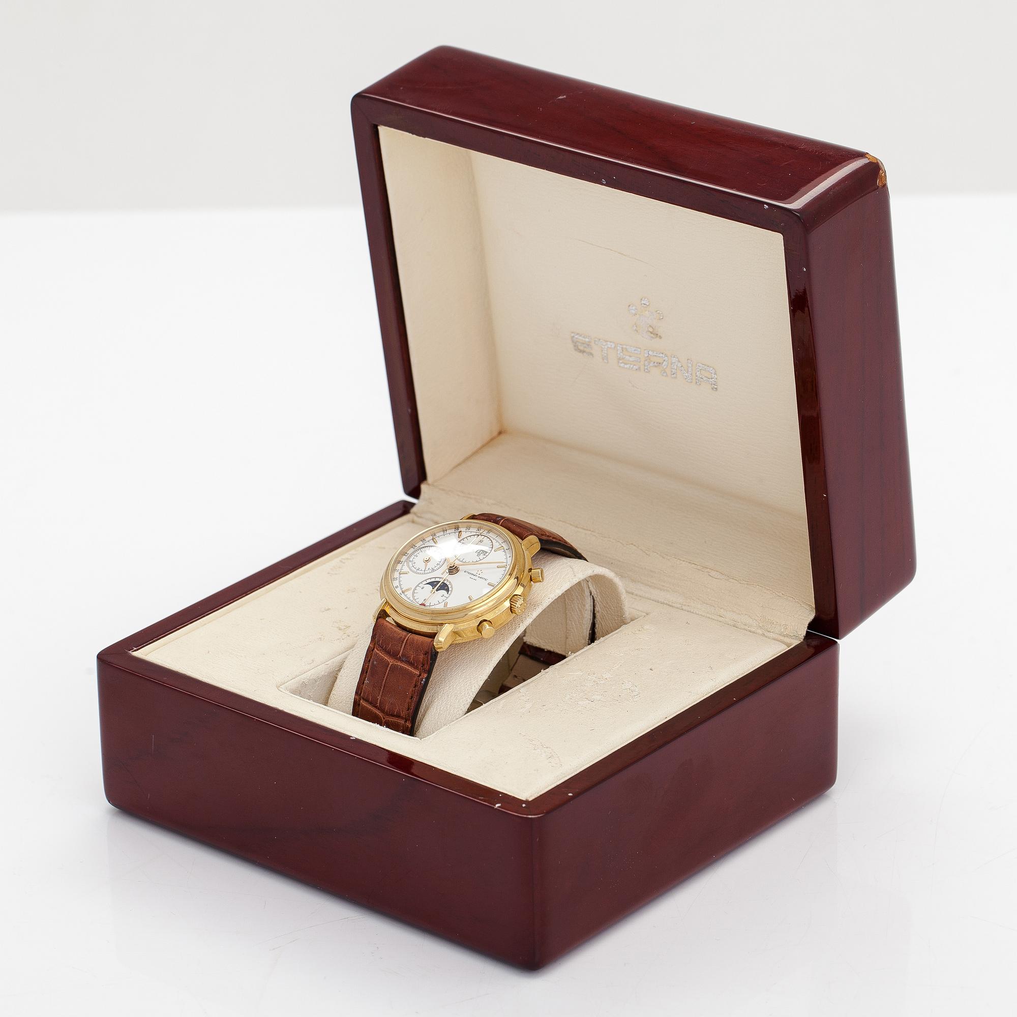 Eterna, Les Historiques, Moophase, wristwatch, 37.5 mm.