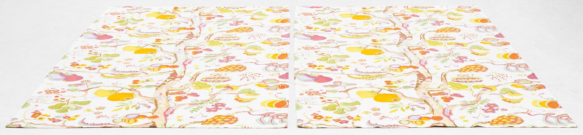 Josef Frank, a pir of curtains, 'Vegetable Tree', Svenskt Tenn.