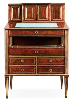 385. A Russian 19th century mahogany writing-desk.