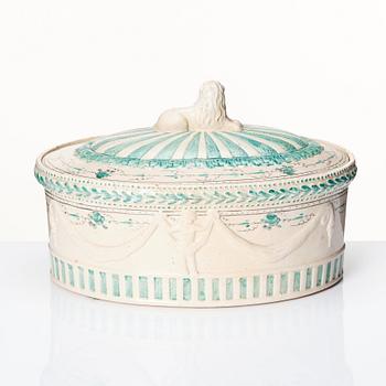 A Swedish Rörstrand cream ware tureen with cover, circa 1800.
