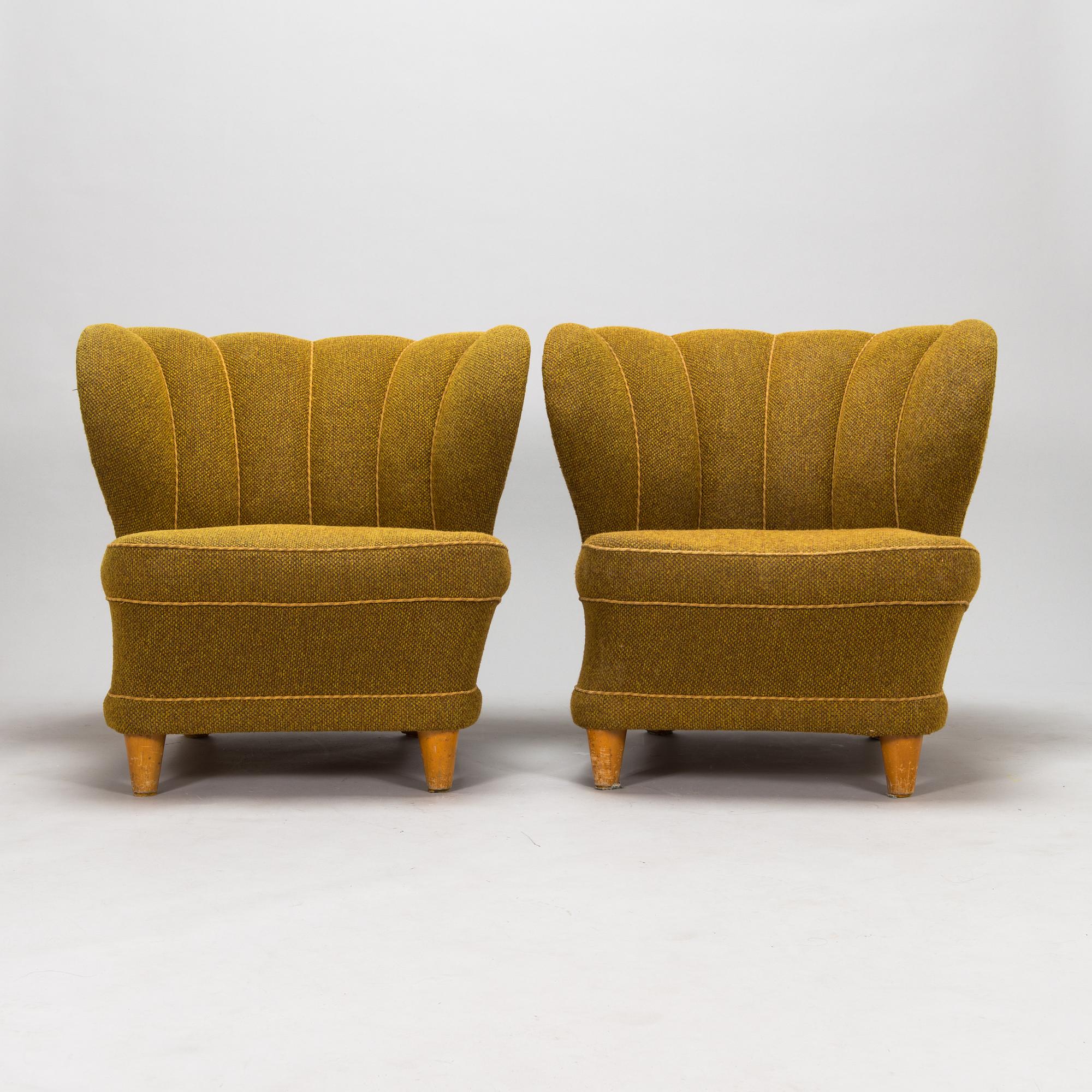 Fåtöljer, ett par, 1900-talets mitt.