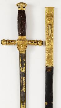 A Swedish Empire sword of honour with the monogram of the Swedish King Karl XIV Johan (1810-44).