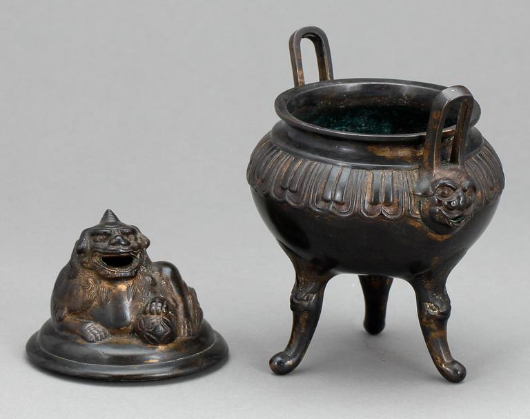 RÖKELSEKAR, brons, Kina, 1900-tal.