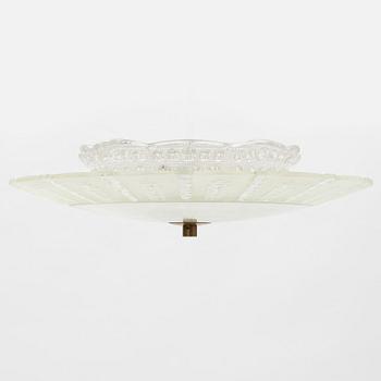 Ceiling lamp in glass, mid-20th century.