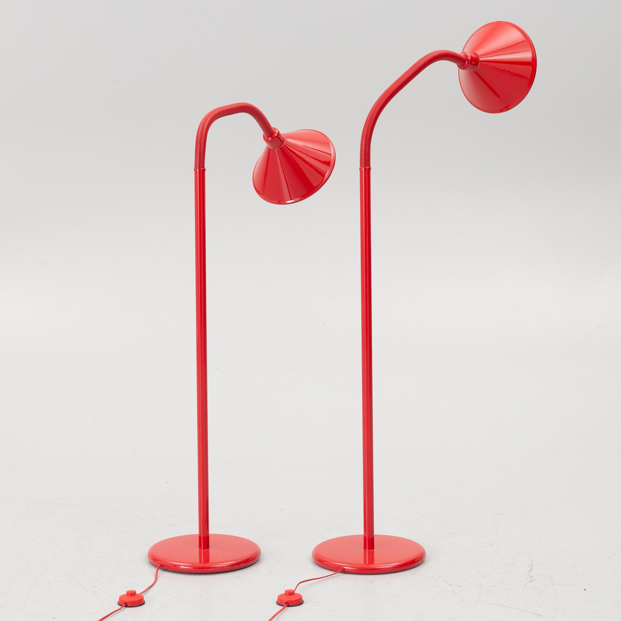 Floor lamps, a pair, second half of the 20th century.