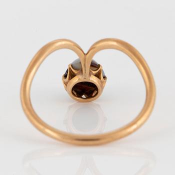Ring 14K guld med bandad agat.