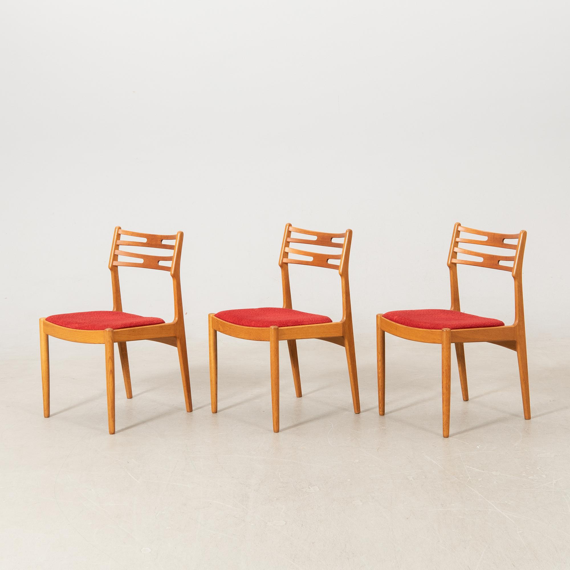 Chairs 3 pcs likely "101" Johannes Andersen for Vamo, Denmark, 1950s/1960s.