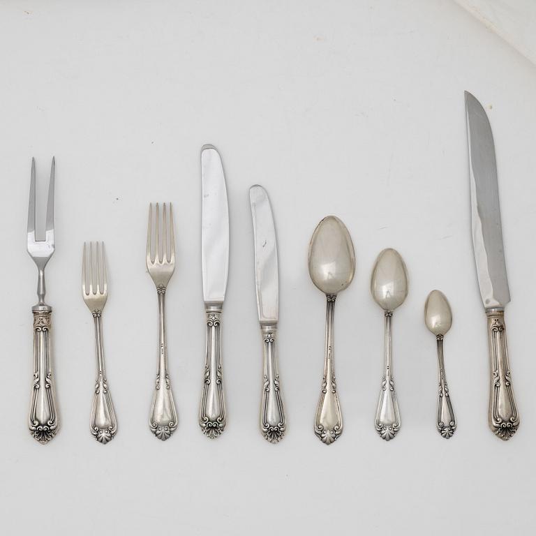 Bestickuppsättning, 78 delar, silver, Topazio, Portugal, 1900-tal.