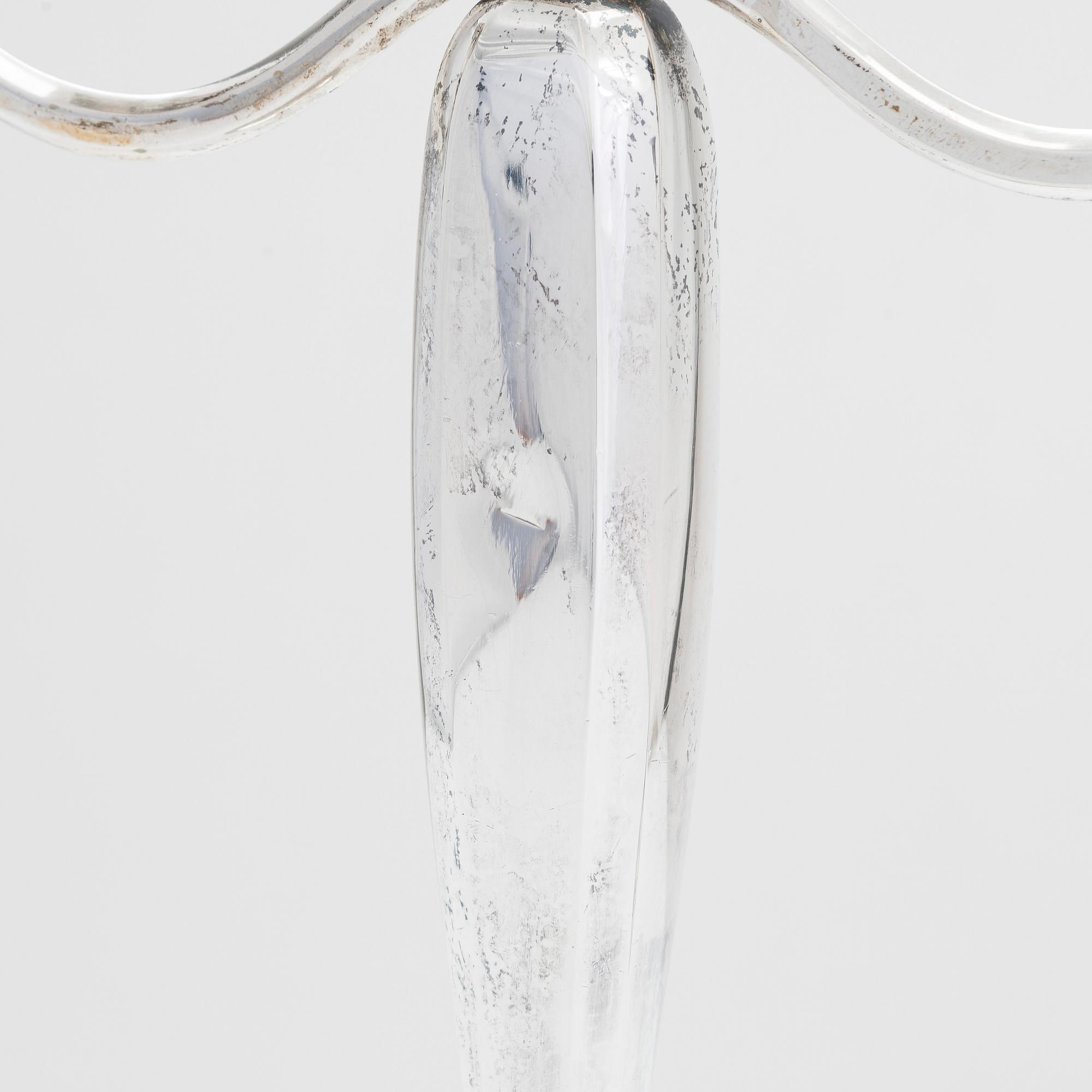 Kandelabrar, ett par, silver, Suzuyo, Japan, Meiji  (1868-1912).