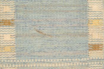 Barbro Nilsson, matto, "Falurutan, lättblå III", flat weave, ca 257 x 170 cm, signed AB MMF BN.