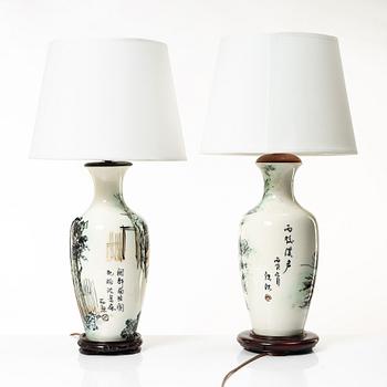 A matched pair of table lamps, Bergboms, second half of the 20th century.