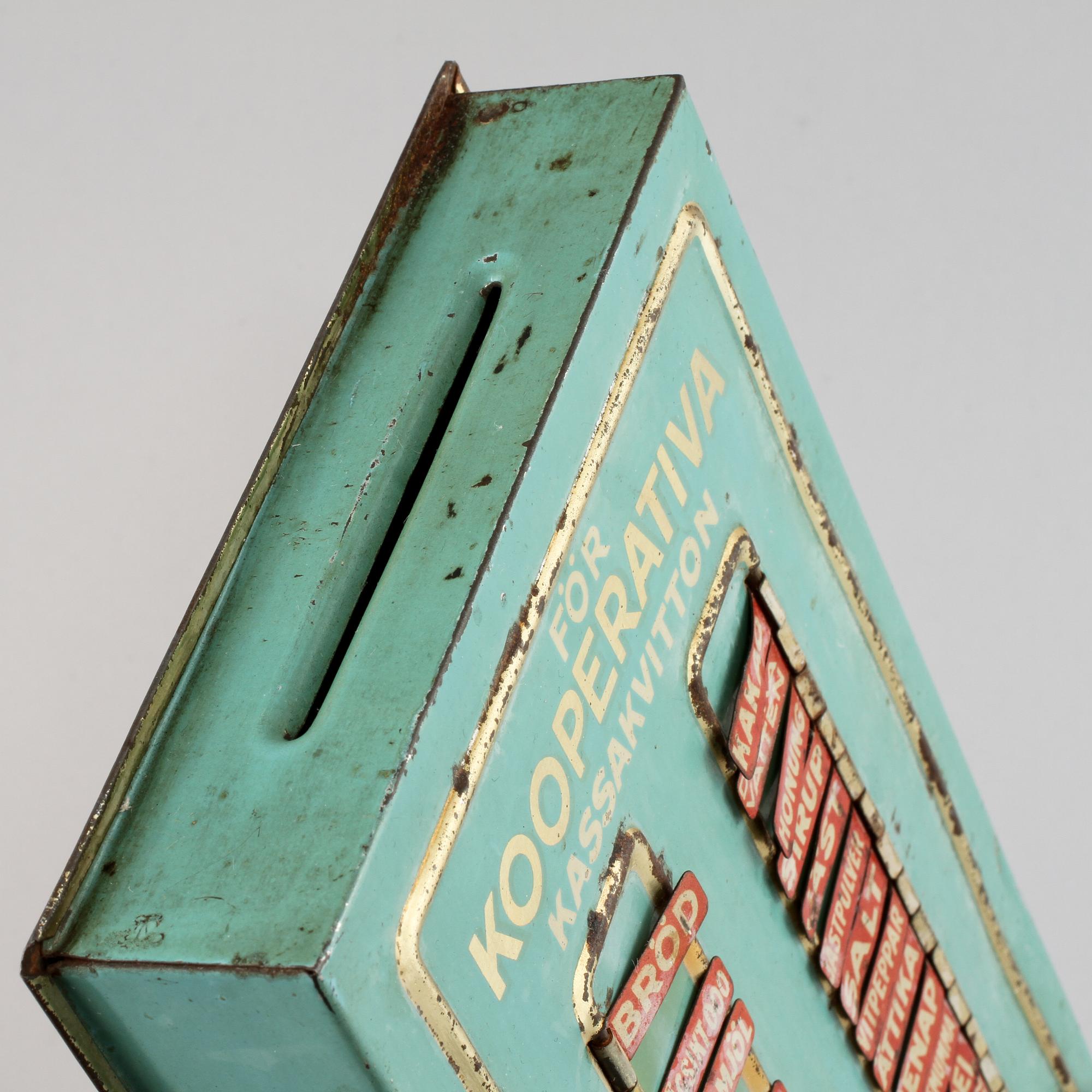 INKÖPSTAVLA TILL HUSHÅLLET, plåt, 1930/40-tal.