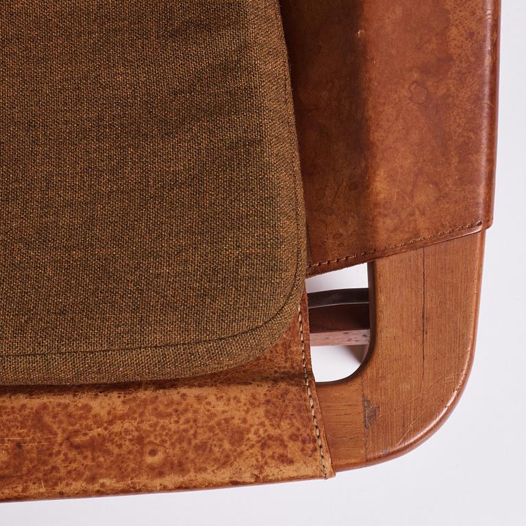 Arne Tideman Ruud, a teak and natural brown leather 'Holmenkollen' chair, AS Inventar/ Norcraft, Gjövik Norway, 1950s-1960s.