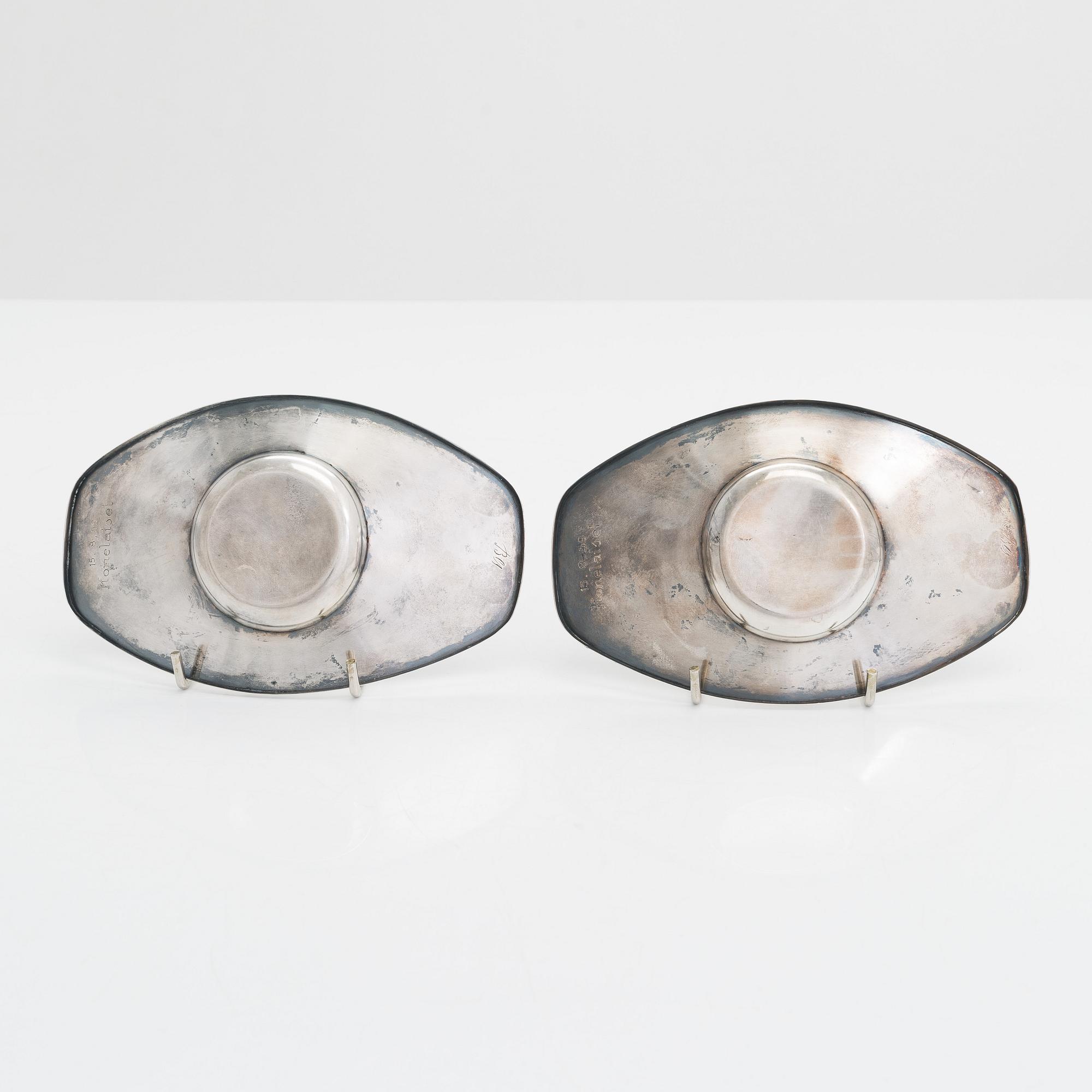 Bertel Gardberg, a pair of silver candleholders for Kultakeskus, Hämeenlinna 1958.