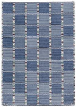 230. Barbro Nilsson, A CARPET, "Falurutan blå", flat weave, ca 235,5 x 164 cm, signed AB MMF BN.