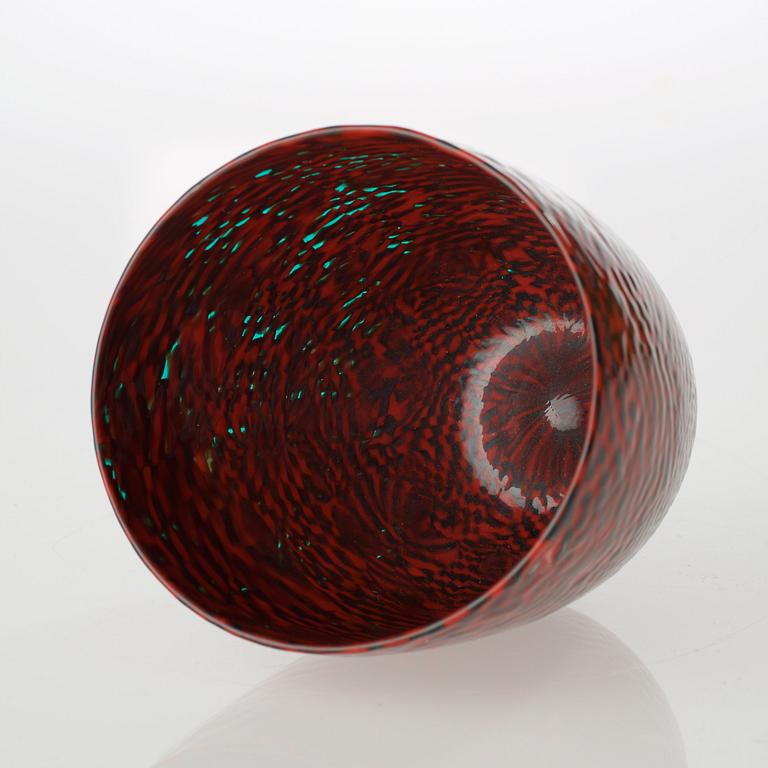 A Paolo Venini red and dark green 'Murrine' vase, Venini, Murano, Italy 1950's.