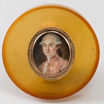 PETER ADOLF HALL, attributed to. Miniature, oval.