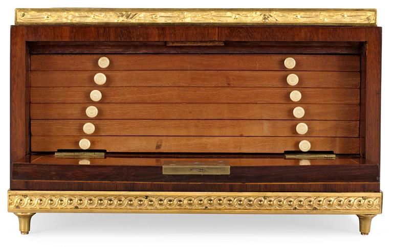 Myntkabinett, av Georg Haupt, signerat och daterat 1780. Gustavianskt.