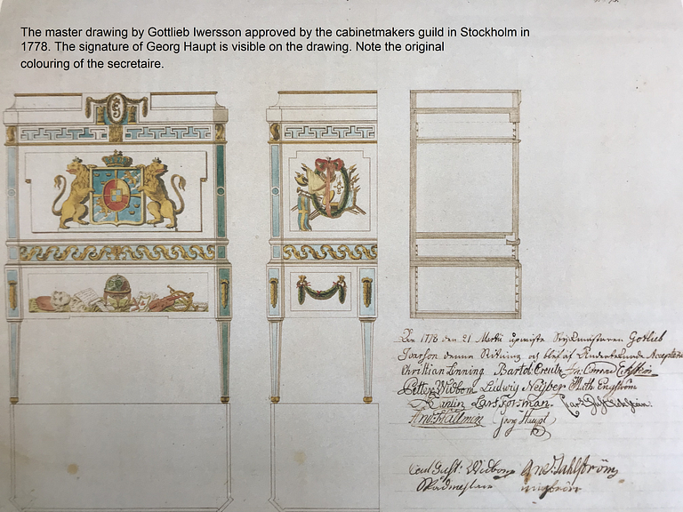 GOTTLIEB IWERSSON, kunglig slottssnickare (mästare i Stockholm 1778-1813), byrå, ej signerad, gustaviansk, 1780-tal.