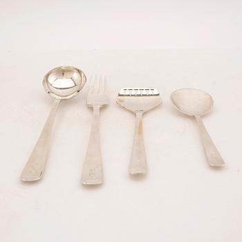 Wiwen Nilsson, uppläggningsbestick 4 delar, silver. 1967 och 1970.