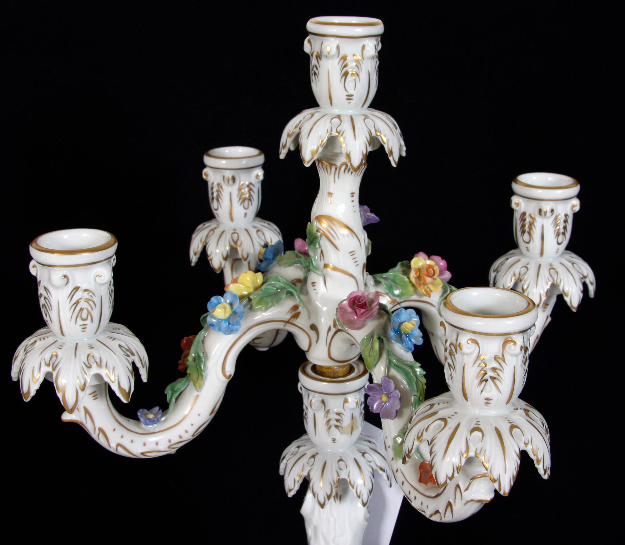 KANDELABRAR, ett par, porslin, Dresden.