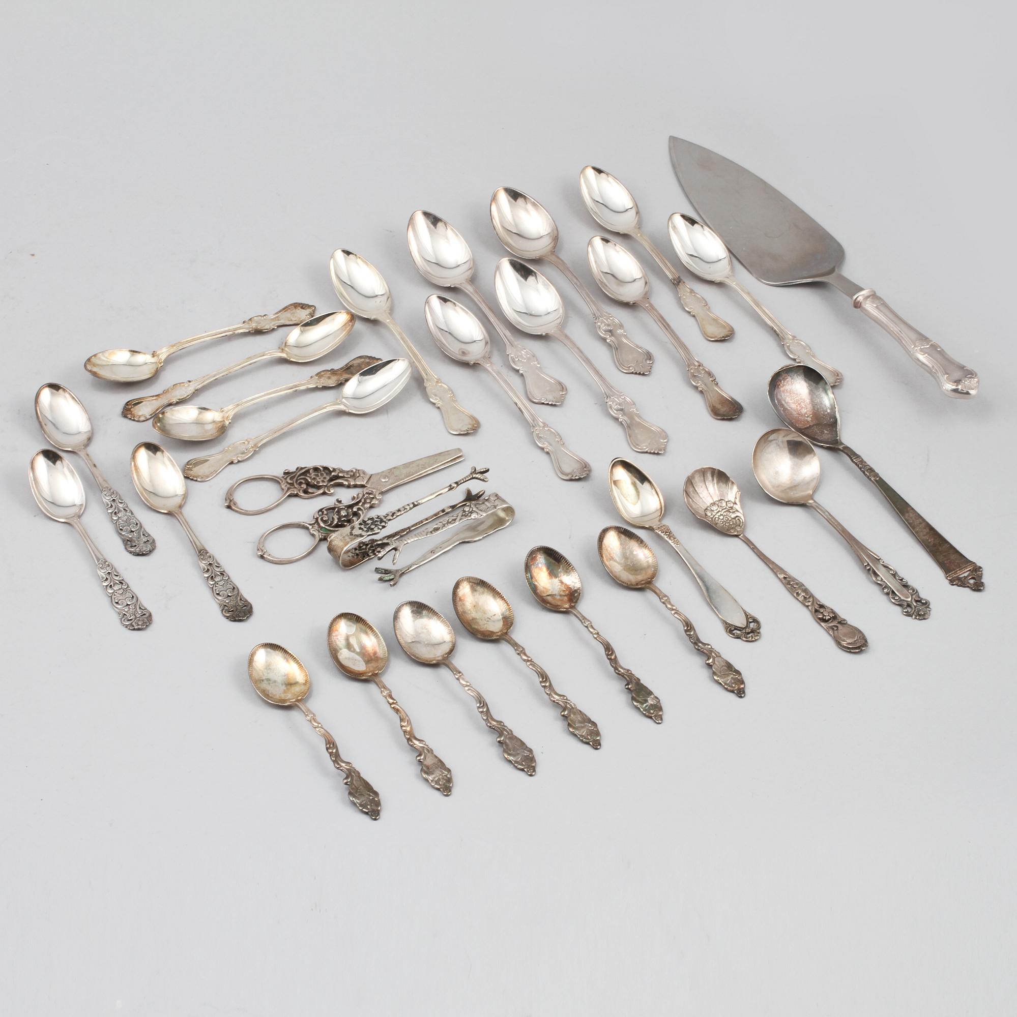 PARTI SILVER, 29 delar, 1900-tal. Vikt 452 g.