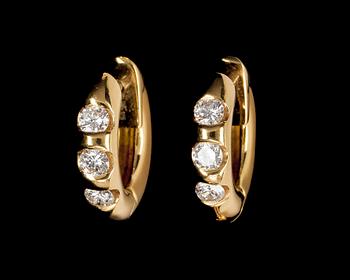 789. EARRINGS, brilliant cut diamonds, tot. app. 0.50 cts.