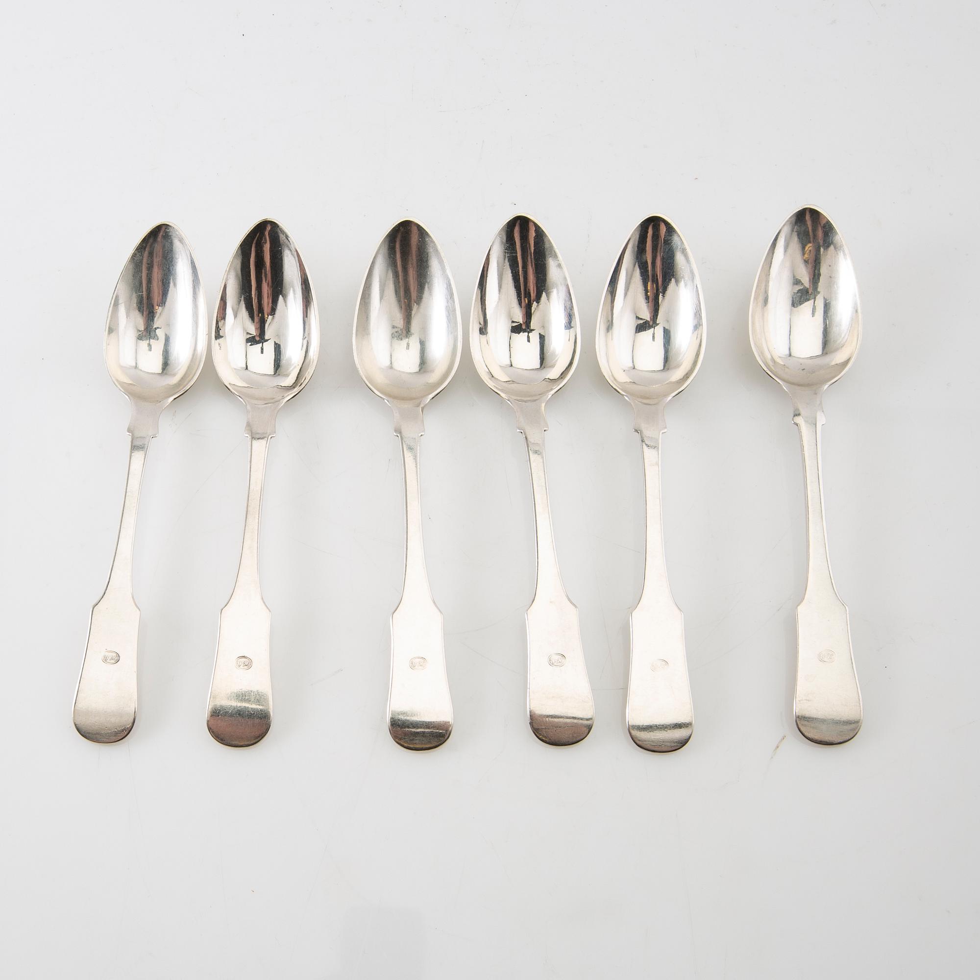 William Lyon spoons 12 pcs silver Gothenburg 1841.