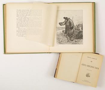 BÖCKER, 2 vol av "Gösta Berlings saga" av Selma Lagerlöf, första upplagan 1891 med 2 delar i en vol resp 1903.