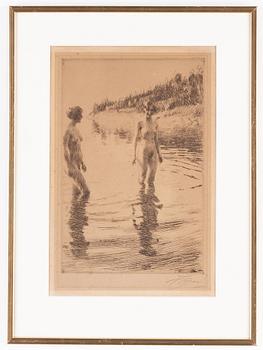 Anders Zorn, etching, 1913, signed in pencil.