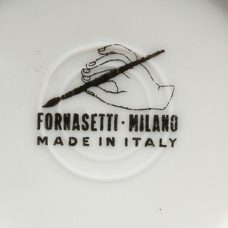 A st of three Piero Fornasetti porcelain plates.