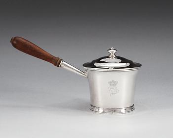 An English 18th century brandy-pan, makers mark of Thomas Wallis I, London 1779.