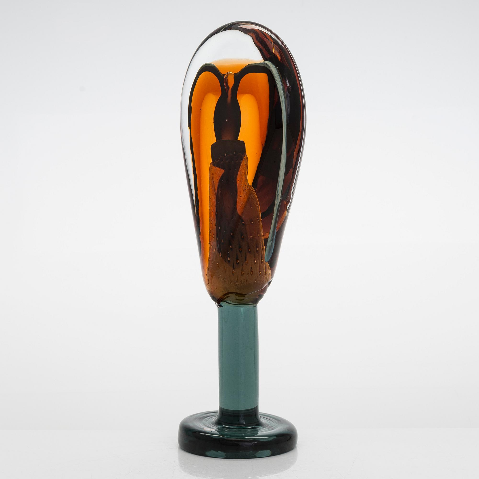 Oiva Toikka, glasskulptur, "Lollipop", signerad Oiva Toikka Nuutajärvi 2008 58/100.