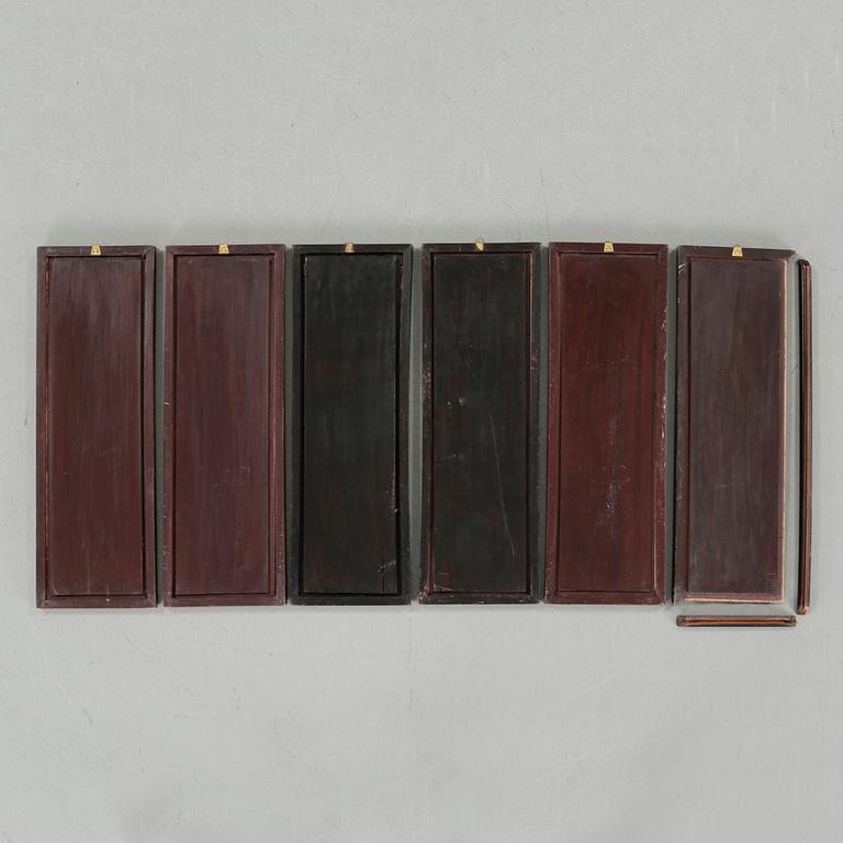 Six wall plaques from China, first half of the 20th century.