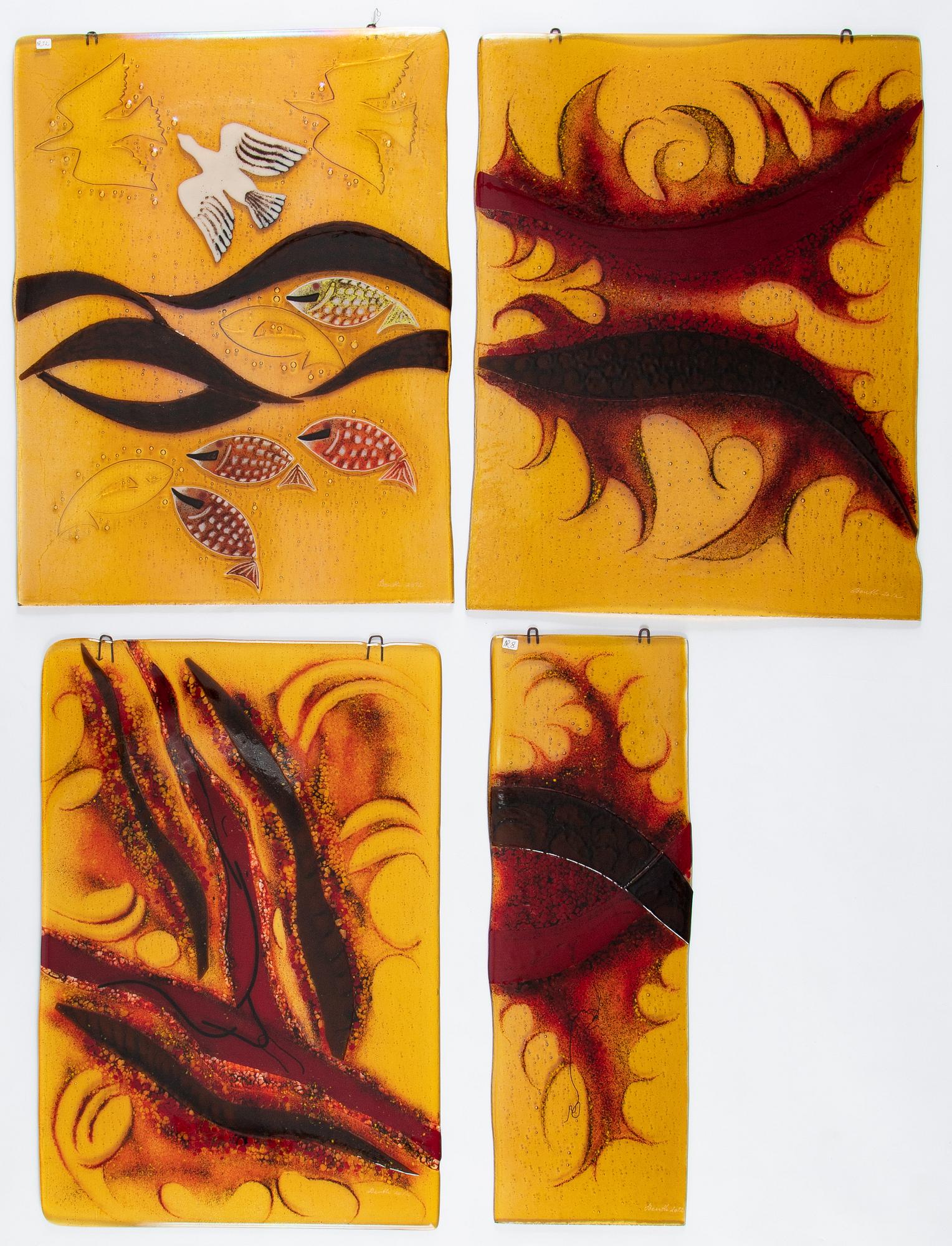 Benth Owesen, 23 glass plaques, Norway, signed and dated.